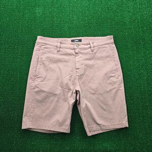 Mavi Shorts Mens 36 Pink Twill Simon Chino Flat Front‎ Preppy Casual 9" Inseam
